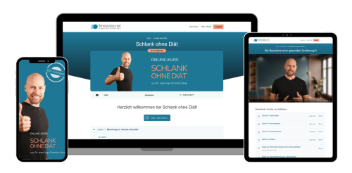 Schlank ohne Diät: Abnehmkurs mit Krankenkassen-Erstattung von fitnessdoc -- Mitgliederbereich und Video-Kurse