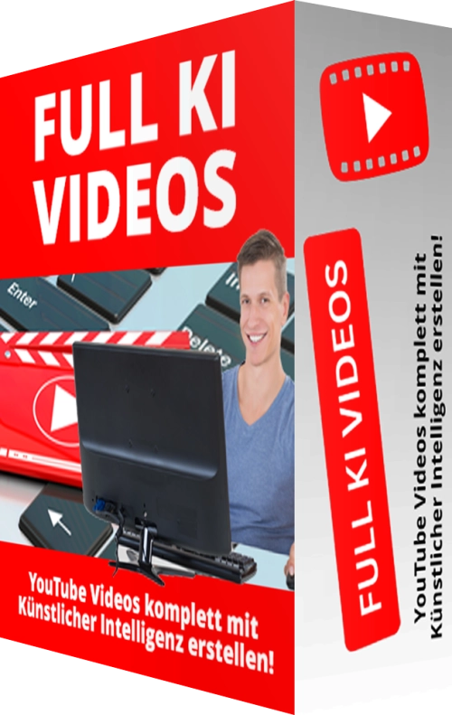Full KI Videos - YouTube Videos komplett mit KI erstellen product illustration