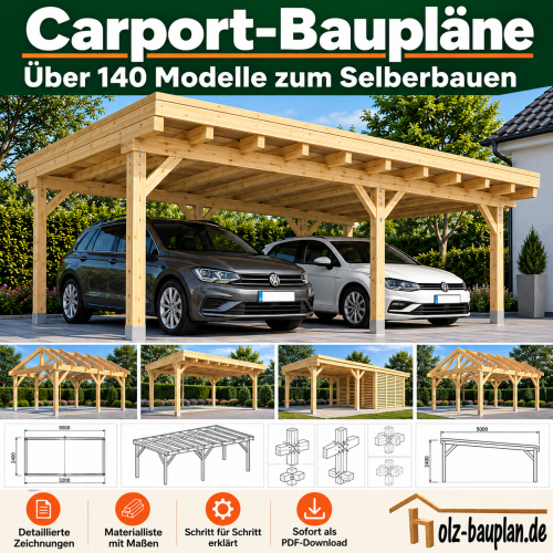 Carport-Baupläne – über 140 Modelle